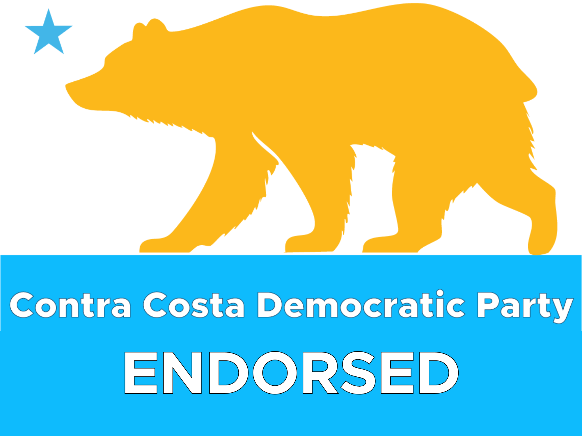 Contra Costa Democratic Party endorsed badge